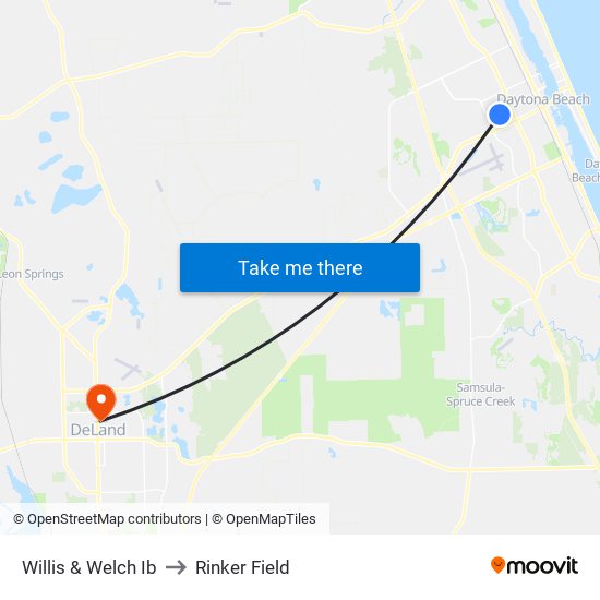 Willis & Welch Ib to Rinker Field map