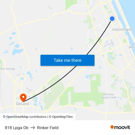 818 Lpga Ob to Rinker Field map