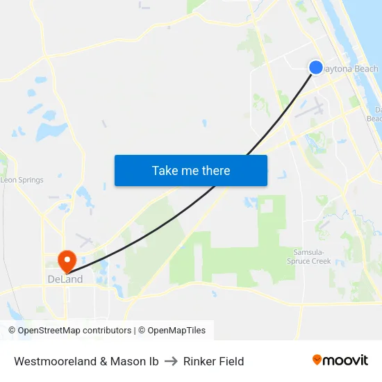 Westmooreland & Mason Ib to Rinker Field map