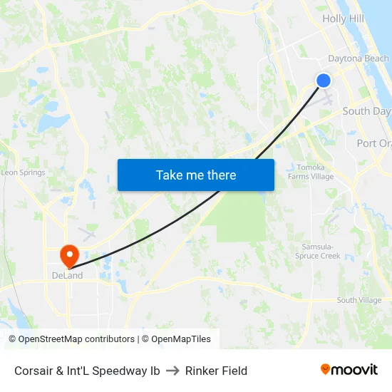 Corsair & Int'L Speedway Ib to Rinker Field map