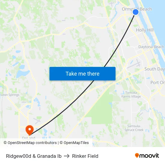 Ridgew00d & Granada Ib to Rinker Field map