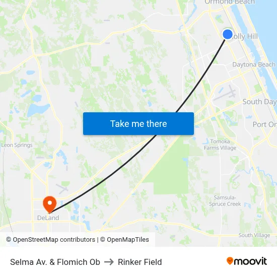 Selma Av. & Flomich Ob to Rinker Field map