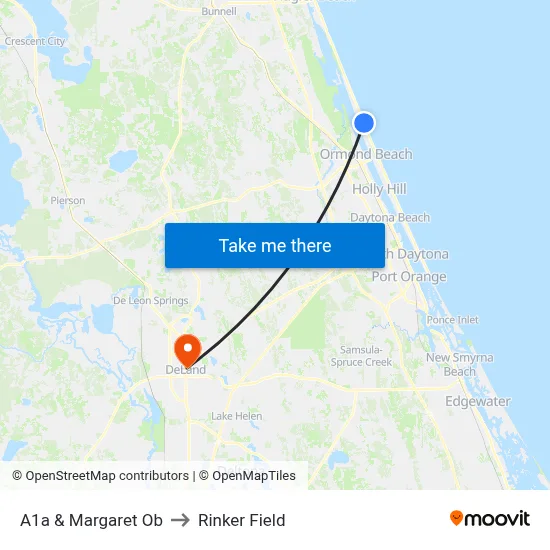 A1a & Margaret Ob to Rinker Field map