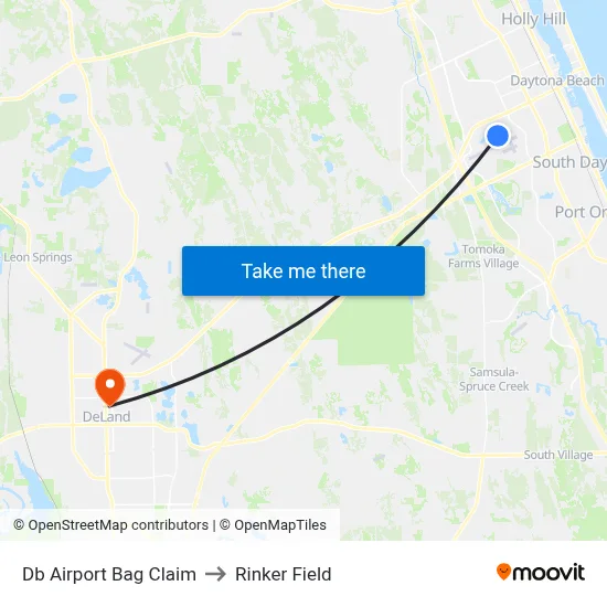 Db Airport Bag Claim to Rinker Field map