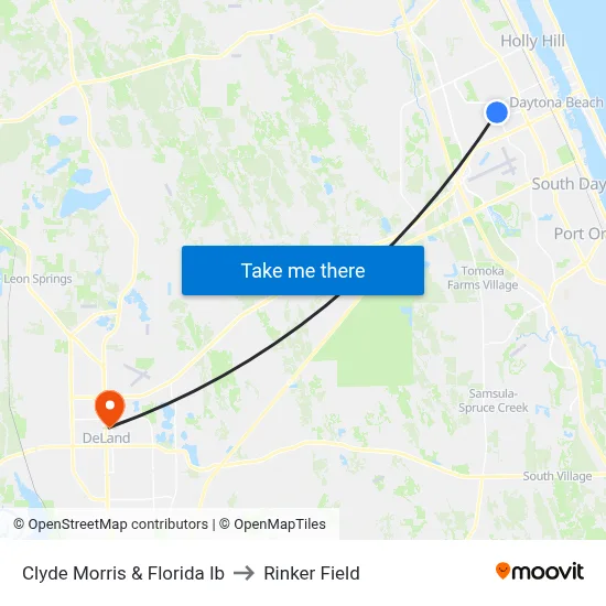 Clyde Morris & Florida Ib to Rinker Field map