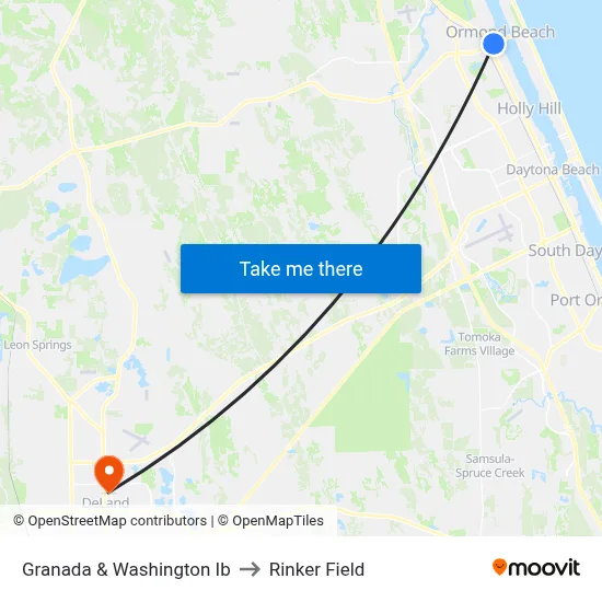 Granada & Washington Ib to Rinker Field map