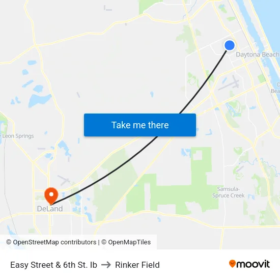 Easy Street & 6th St. Ib to Rinker Field map