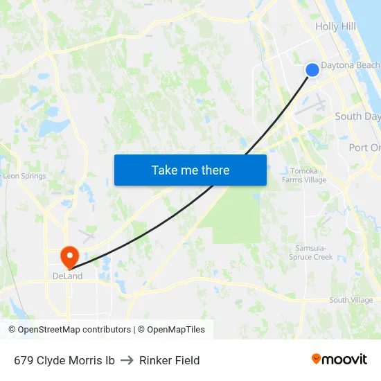 679 Clyde Morris Ib to Rinker Field map