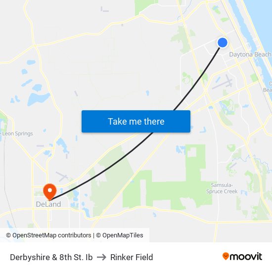 Derbyshire & 8th St. Ib to Rinker Field map