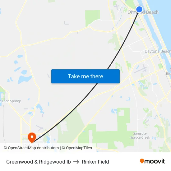 Greenwood & Ridgewood Ib to Rinker Field map
