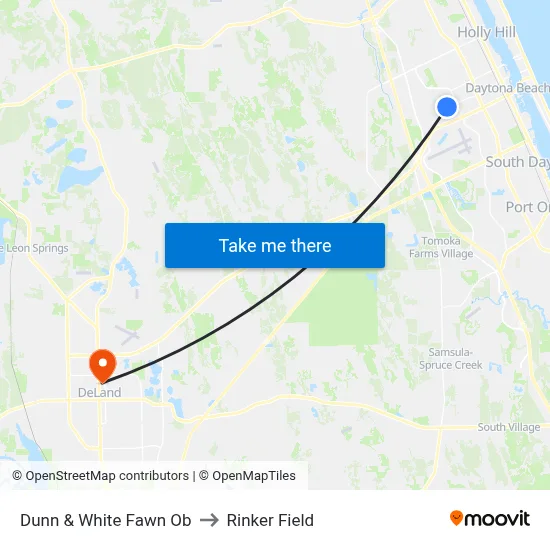 Dunn & White Fawn Ob to Rinker Field map