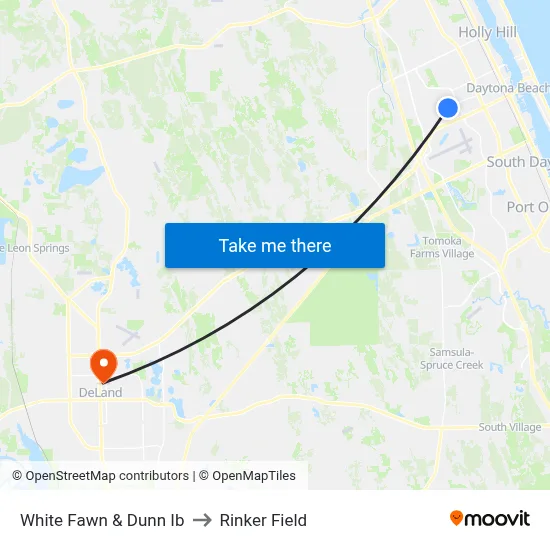White Fawn & Dunn Ib to Rinker Field map