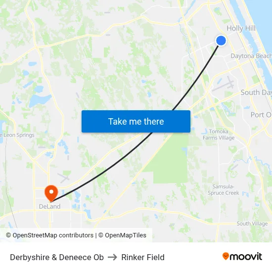 Derbyshire & Deneece Ob to Rinker Field map