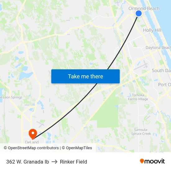 362 W. Granada Ib to Rinker Field map