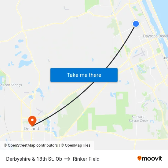 Derbyshire & 13th St. Ob to Rinker Field map