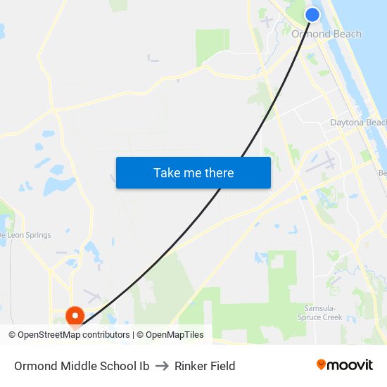 Ormond Middle School Ib to Rinker Field map