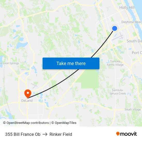 355 Bill France Ob to Rinker Field map