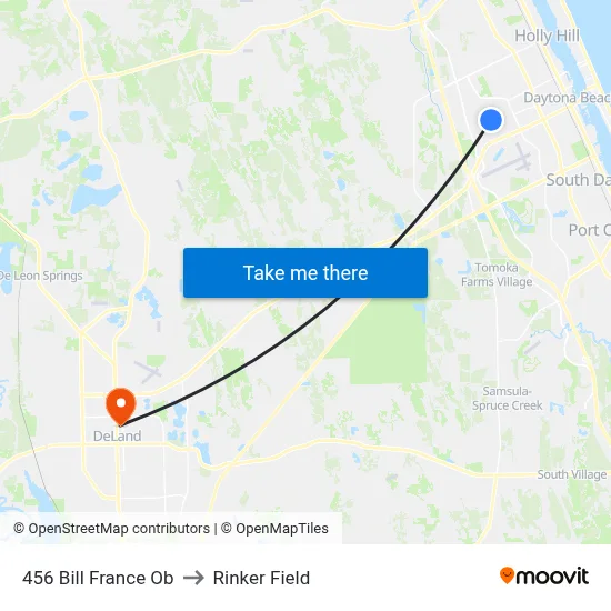 456 Bill France Ob to Rinker Field map