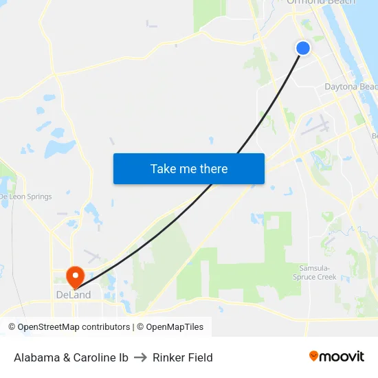 Alabama & Caroline Ib to Rinker Field map