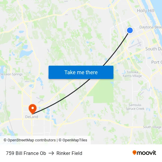 759 Bill France Ob to Rinker Field map