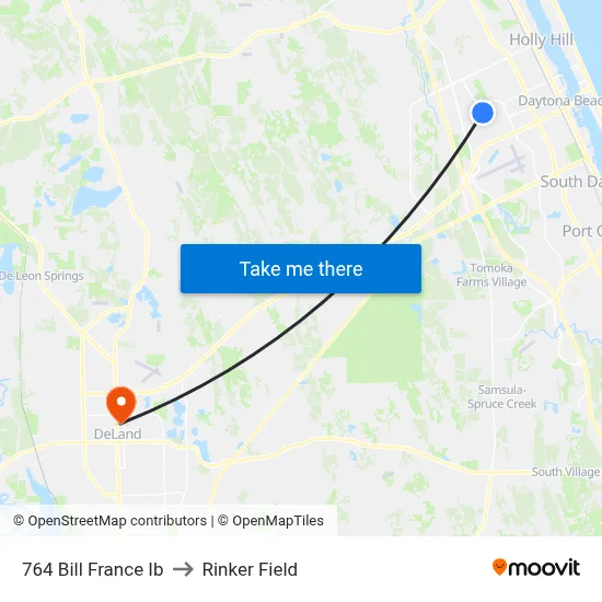 764 Bill France Ib to Rinker Field map