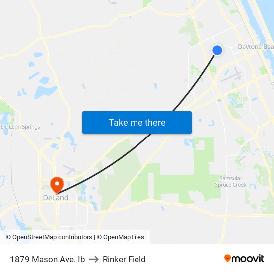 1879 Mason Ave. Ib to Rinker Field map