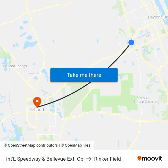 Int'L Speedway & Bellevue Ext. Ob to Rinker Field map
