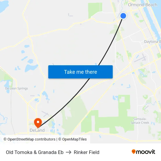 Old Tomoka & Granada  Eb to Rinker Field map