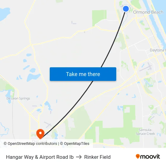 Hangar Way & Airport Road Ib to Rinker Field map