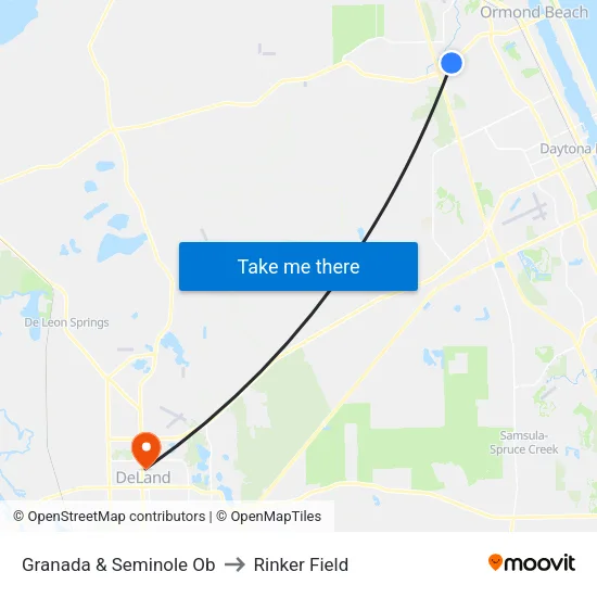 Granada & Seminole Ob to Rinker Field map