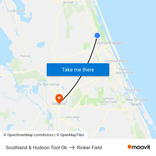 Southland & Hudson Tool Ob to Rinker Field map
