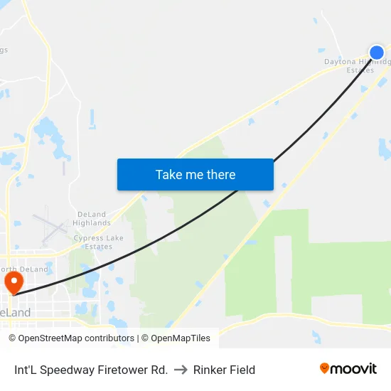 Int'L Speedway   Firetower Rd. to Rinker Field map