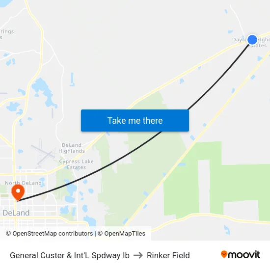 General Custer & Int'L Spdway  Ib to Rinker Field map