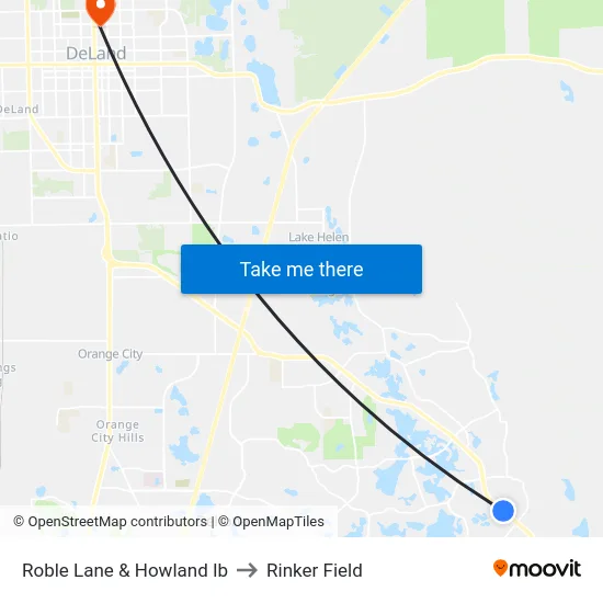 Roble Lane & Howland Ib to Rinker Field map