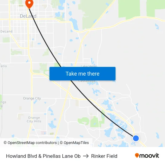 Howland Blvd & Pinellas Lane Ob to Rinker Field map