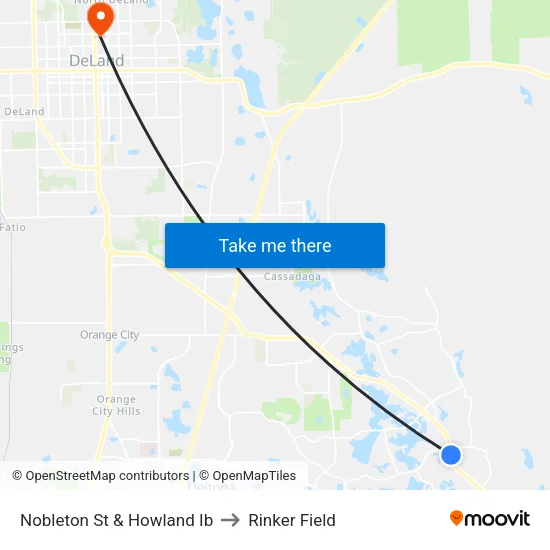 Nobleton St & Howland Ib to Rinker Field map