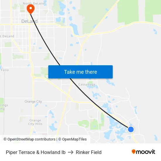 Piper Terrace & Howland Ib to Rinker Field map