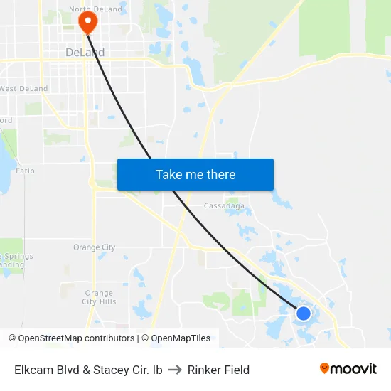 Elkcam Blvd & Stacey Cir.  Ib to Rinker Field map