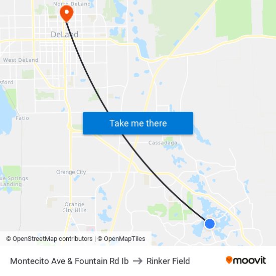 Montecito Ave & Fountain Rd Ib to Rinker Field map