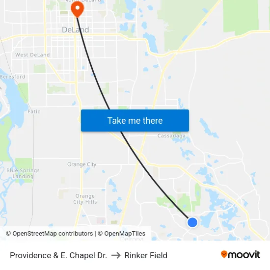 Providence & E. Chapel Dr. to Rinker Field map