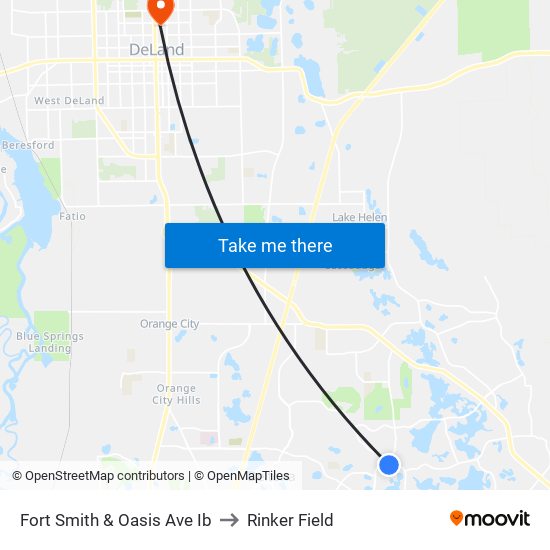 Fort Smith & Oasis Ave Ib to Rinker Field map