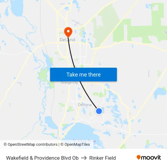 Wakefield & Providence Blvd  Ob to Rinker Field map