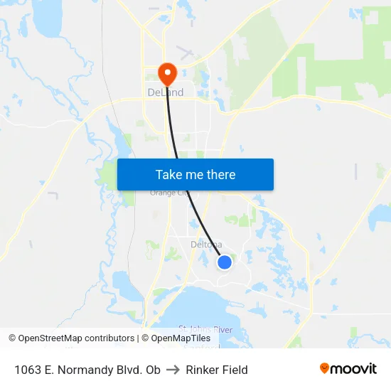 1063 E. Normandy Blvd. Ob to Rinker Field map