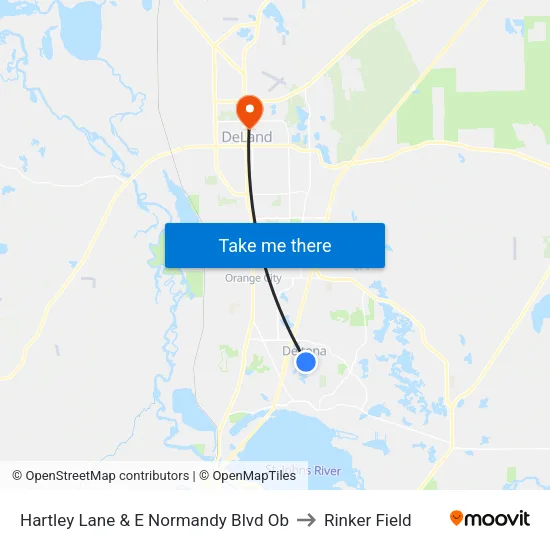 Hartley Lane & E Normandy Blvd  Ob to Rinker Field map