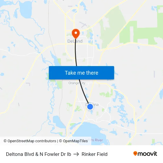Deltona Blvd & N Fowler Dr Ib to Rinker Field map
