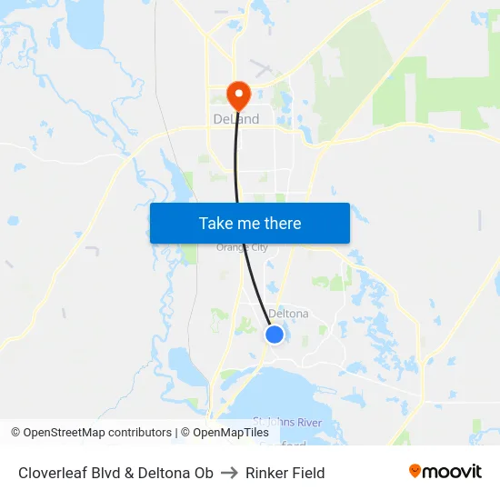 Cloverleaf Blvd & Deltona Ob to Rinker Field map