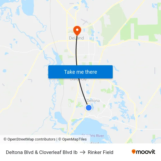 Deltona Blvd & Cloverleaf Blvd Ib to Rinker Field map