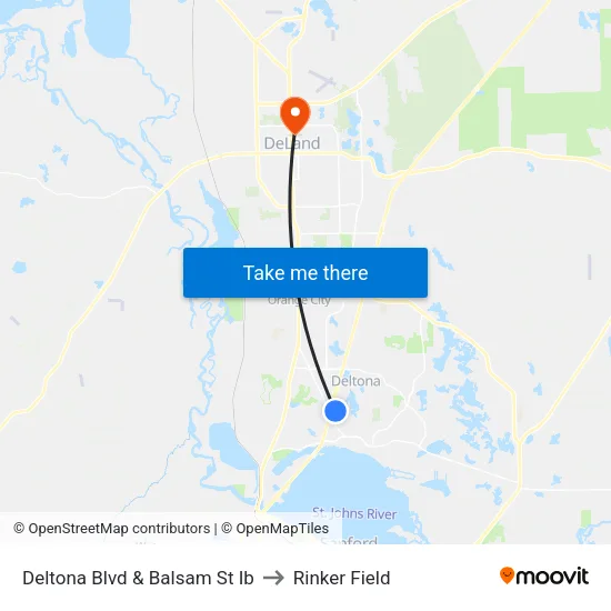 Deltona Blvd & Balsam St  Ib to Rinker Field map