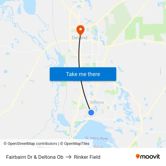 Fairbairn Dr & Deltona Ob to Rinker Field map