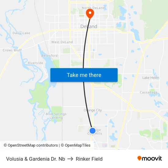 Volusia & Gardenia Dr.  Nb to Rinker Field map